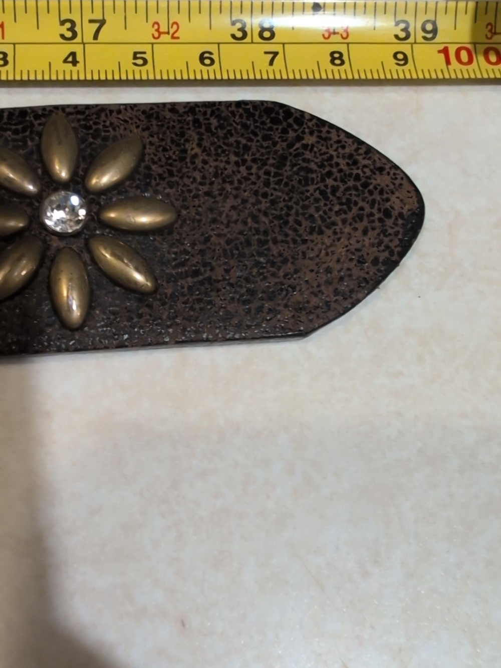 Nocona Studded Brown Leather Western Belt with Ornate Buckle Small - Picture 9 of 13